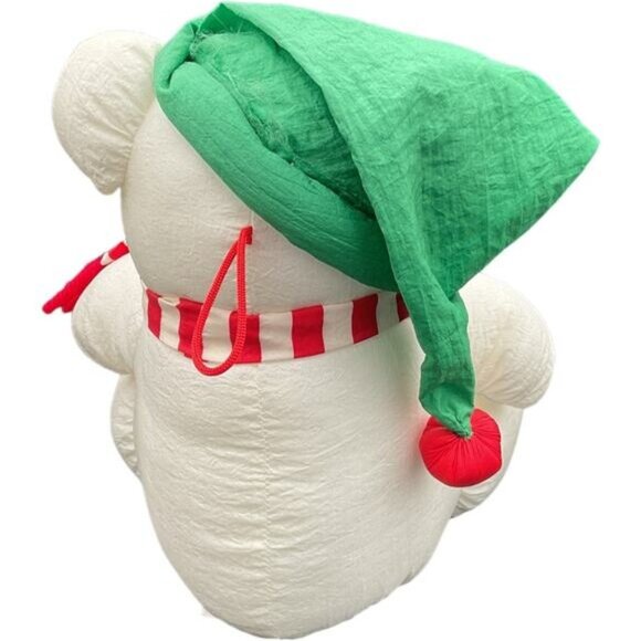 1978 J.S. International INC Polyester Parachute Nylon White Christmas Snow Bear - Picture 5 of 7